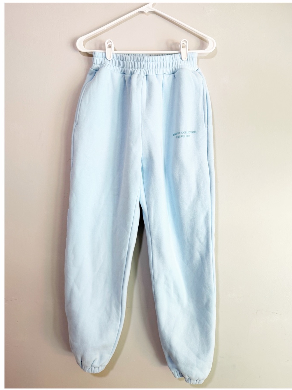 Comfrt jogger sweatpants pastel edit baby blue size small - Picture 2 of 5